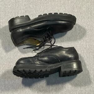 Oxford platform black leather shoes size 7w  from tattoo by Robert Wayne